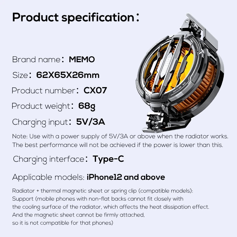 MEMO CX07 fast semiconductor cooling chip, portable phone cooling chip