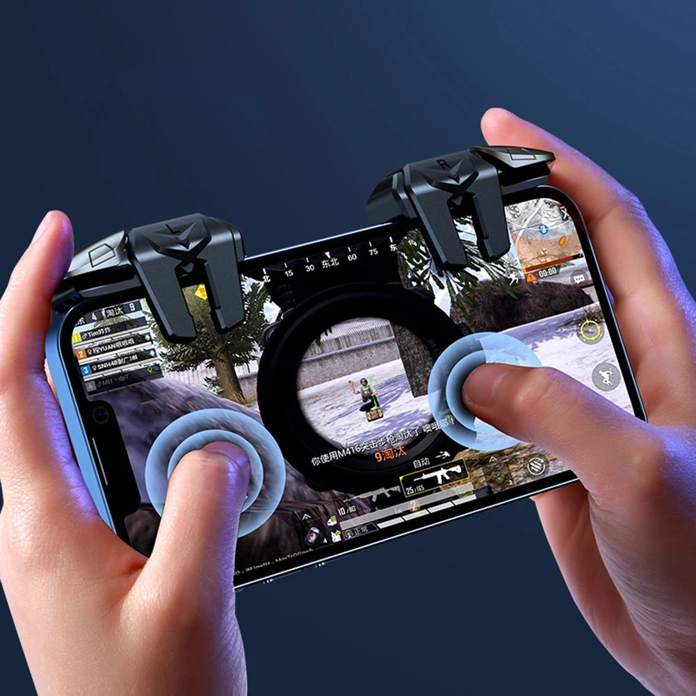 6 Finger Mobile Gaming Trigger for PUBG Phone 1-6 Pairs Game Controller Gamepad G21 Aim Shooting Alloy Buttons