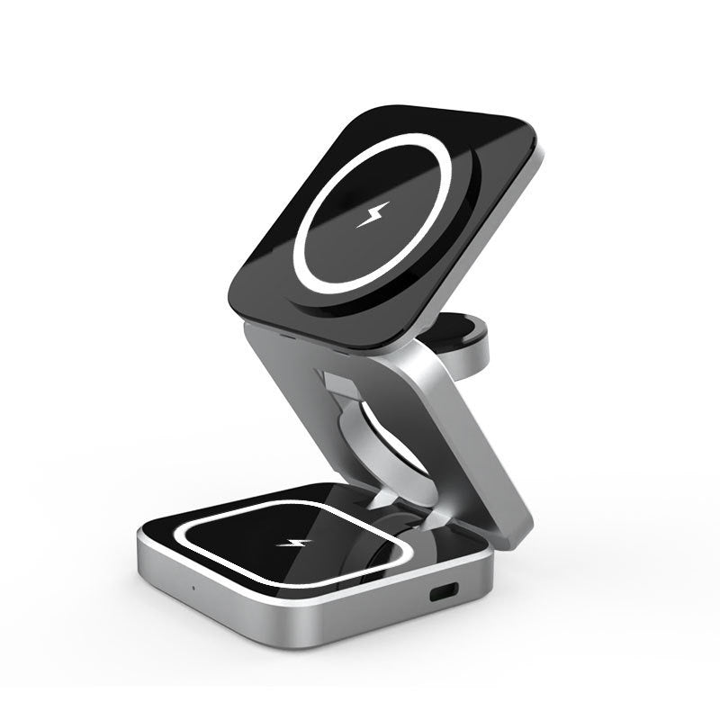 Support de chargeur magnétique sans fil, station de charge rapide pour iPone 15 14 13 12 Pro Max 8 X iWatch 8 7 6 Airpods Pro, 30W, 3 en 1