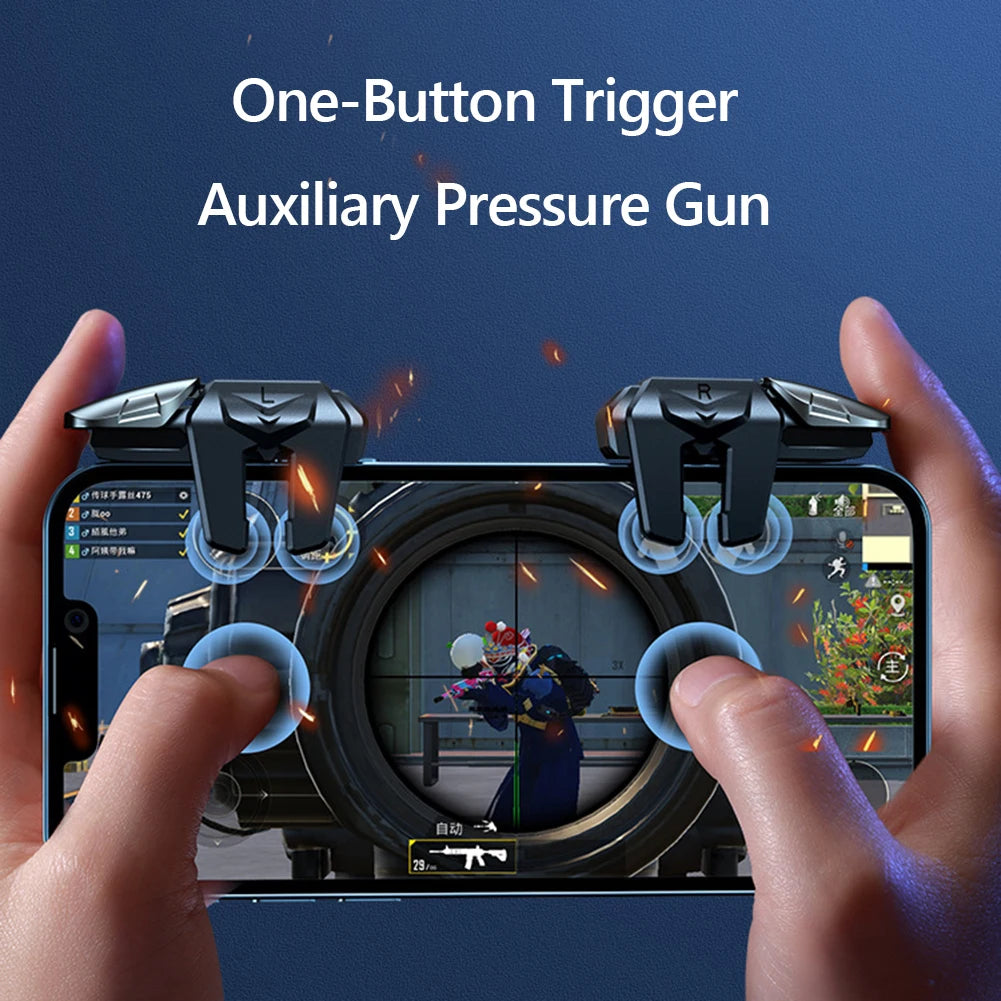 6 Finger Mobile Gaming Trigger for PUBG Phone 1-6 Pairs Game Controller Gamepad G21 Aim Shooting Alloy Buttons