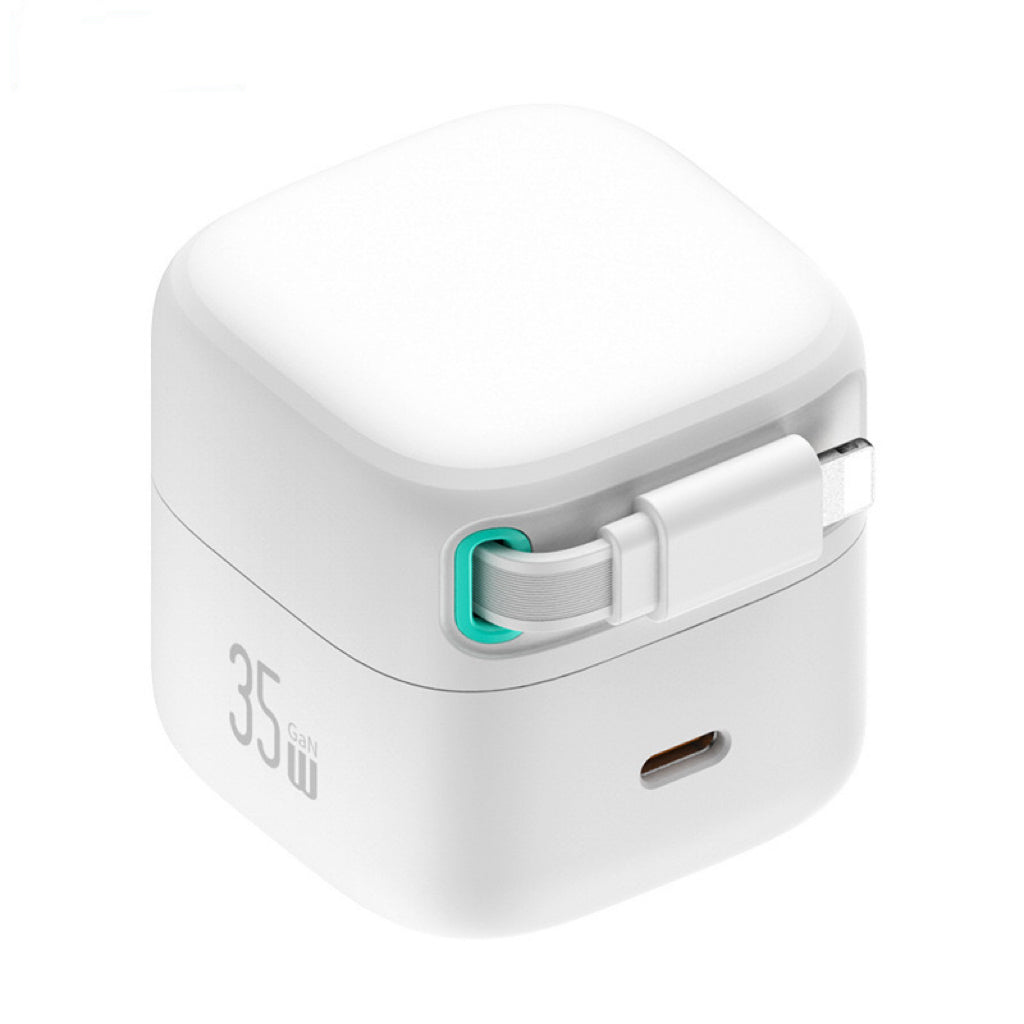 Multi-functional gallium nitride 35W dual-port fast charging plug Type-C magnetic absorption nano cable charger