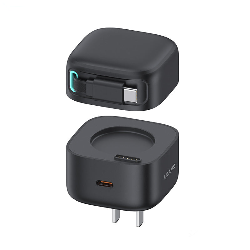 Multi-functional gallium nitride 35W dual-port fast charging plug Type-C magnetic absorption nano cable charger